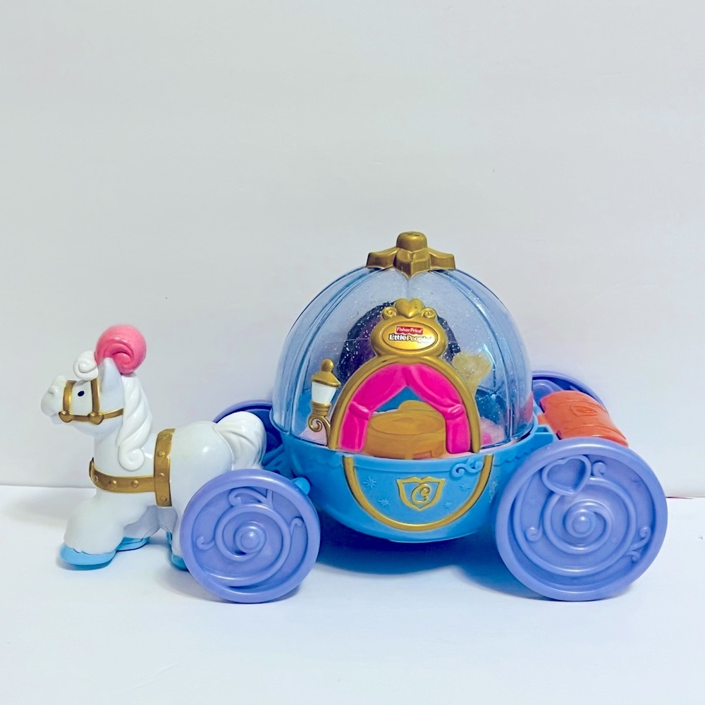 Disney Princess Cinderellas Coach  Toy with Horse - Pink, Blue, White